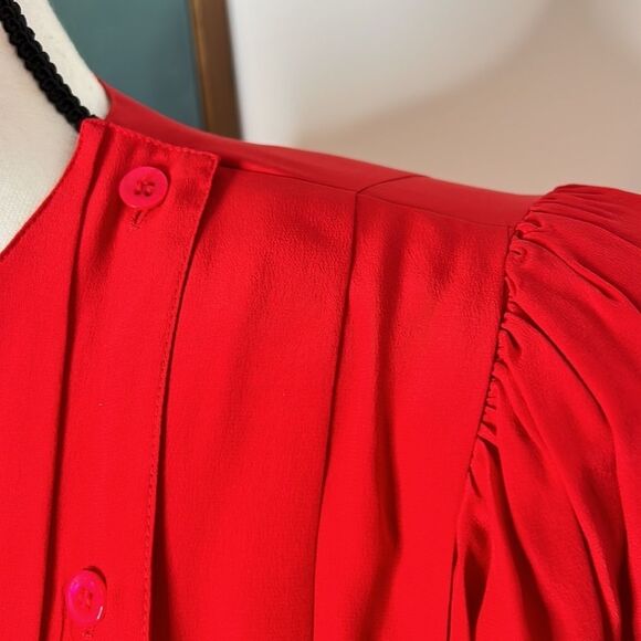 Vintage Argenti Red Silk Dress, 8 - Picture 6 of 11